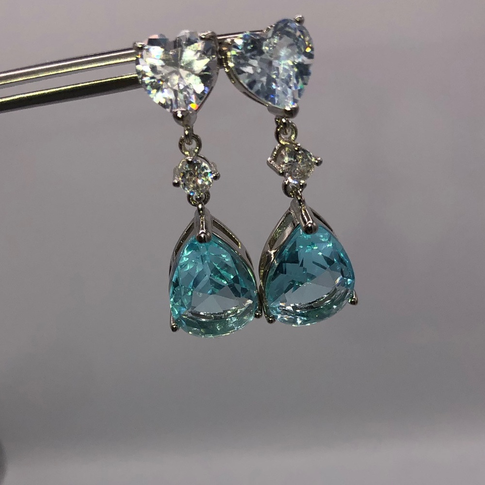 6ct Aquamarine Earrings - Picture 4 of 11